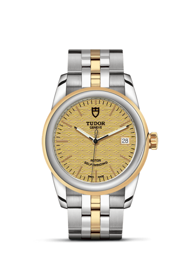 Tudor Glamour Date 36 Stainless Steel / Yellow Gold / Jacquard Champagne / Bracelet 55003-0003