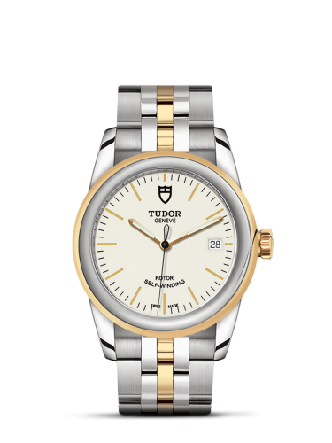 Tudor Glamour Date 36 Stainless Steel / Yellow Gold / Opaline / Bracelet 55003-0082