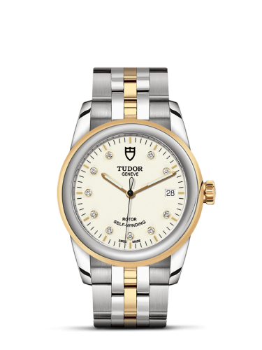 Tudor Glamour Date 36 Stainless Steel / Yellow Gold / Opaline-Diamond / Bracelet 55003-0083