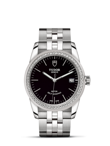 Tudor Glamour Date 36 Stainless Steel / Diamond / Black / Bracelet 55020-0008