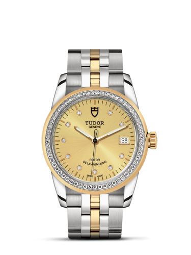 Tudor Glamour Date 36 Stainless Steel / Yellow Gold / Diamond / Champagne-Diamond / Bracelet 55023-0026