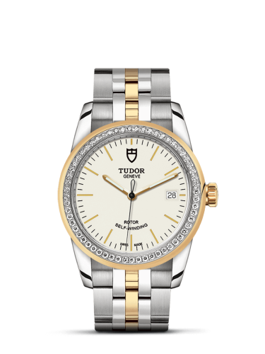 Tudor Glamour Date 36 Stainless Steel / Yellow Gold / Diamond / Opaline / Bracelet 55023-0081