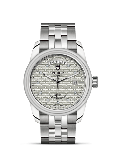 Tudor Glamour Day + Date Stainless Steel / Jacquard Silver-Diamond / Bracelet 56000-0004
