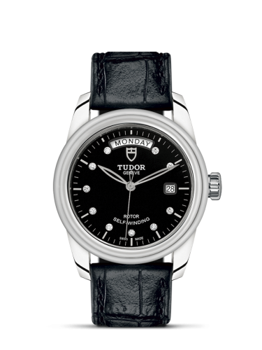 Tudor Glamour Day + Date Stainless Steel / Black-Diamond / Strap 56000-0049