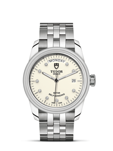 Tudor Glamour Day + Date Stainless Steel / Opaline-Diamond / Bracelet 56000-0182