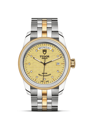 Tudor Glamour Day + Date Stainless Steel / Yellow Gold / Jacquard Champagne-Diamond / Bracelet 56003-0004