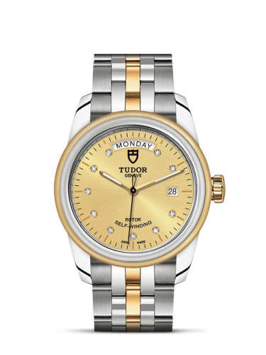 Tudor Glamour Day + Date Stainless Steel / Yellow Gold / Champagne-Diamond / Bracelet 56003-0006