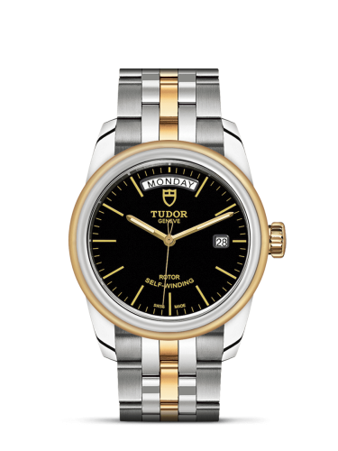 Tudor Glamour Day + Date Stainless Steel / Yellow Gold / Black / Bracelet 56003-0007