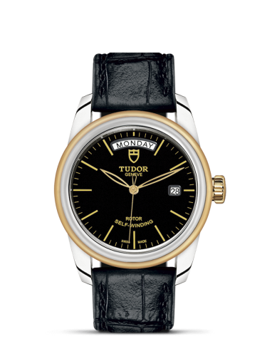 Tudor Glamour Day + Date Stainless Steel / Yellow Gold / Black / Strap 56003-0040