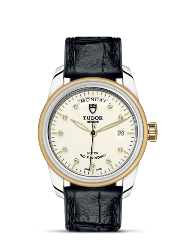 Tudor Glamour Day + Date Stainless Steel / Yellow Gold / Opaline-Diamond / Strap 56003-0115