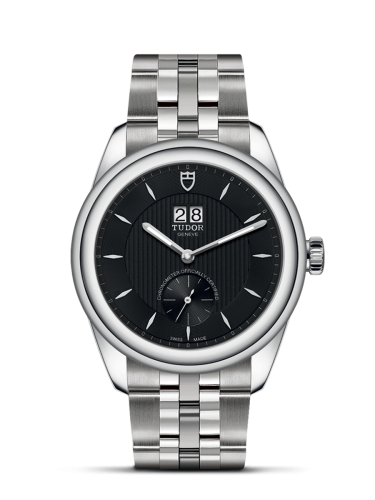 Tudor Glamour Double Date Stainless Steel / Black / Bracelet 57100-0003