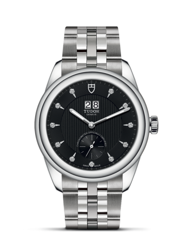 Tudor Glamour Double Date Stainless Steel / Black-Diamond / Bracelet 57100-0004