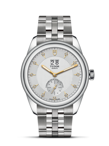 Tudor Glamour Double Date Stainless Steel / Silver-Diamond / Bracelet 57100-0005