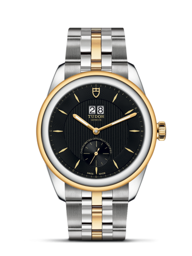 Tudor Glamour Double Date Stainless Steel / Yellow Gold / Black / Bracelet 57103-0002