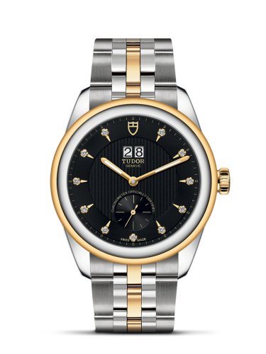 Tudor Glamour Double Date Stainless Steel / Yellow Gold / Black-Diamond / Bracelet 57103-0004