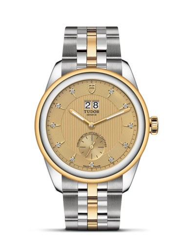 Tudor Glamour Double Date Stainless Steel / Yellow Gold / Champagne-Diamond / Bracelet 57103-0006
