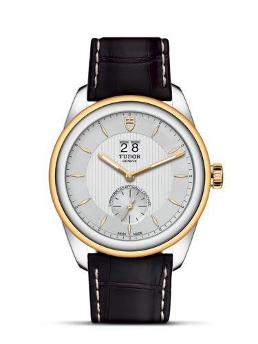 Tudor Glamour Double Date Stainless Steel / Yellow Gold / Silver/ Strap 57103-0019