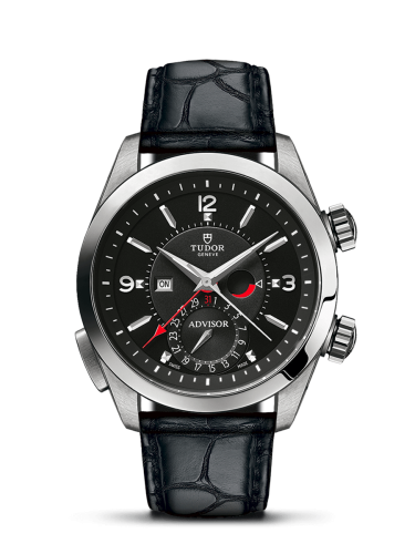 Tudor Heritage Advisor Stainless Steel / TItanium / Black / Alligator 79620TN-0006