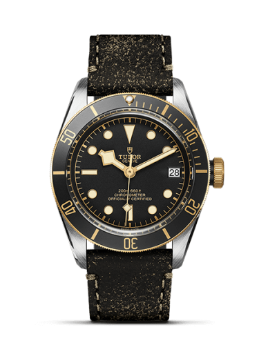 Tudor Heritage Black Bay Black S&G / Stainless Steel / Yellow Gold / Black / Strap 79733N-0001