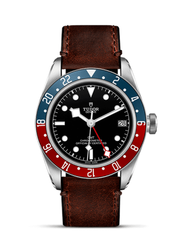 Tudor Black Bay GMT Stainless Steel / Black / Pepsi / Leather 79830RB-0002