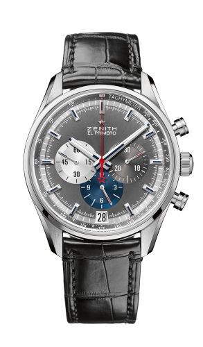Zenith El Primero Chronomaster 42 Stainless Steel / Anthracite / Alligator 03.2040.400/26.C496