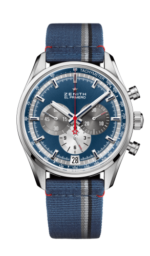 Zenith El Primero Chronomaster 42 Stainless Steel / Blue / Fabric 03.2040.400/53.C802