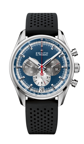 Zenith El Primero Chronomaster 42 Stainless Steel / Blue / Rubber 03.2040.400/53.R576