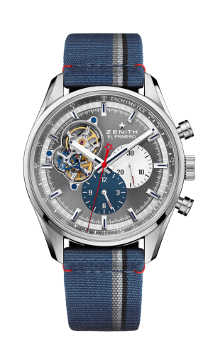 Zenith El Primero Chronomaster Open Stainless Steel / Grey 1969 / Fabric 03.2040.4061/23.C802