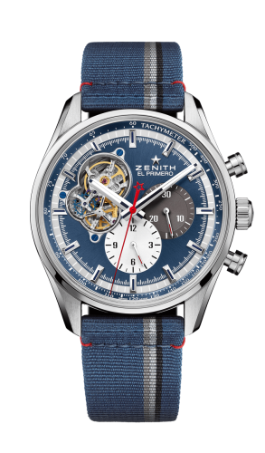Zenith El Primero Chronomaster Open Stainless Steel / Blue 1969 / Fabric 03.2040.4061/52.C802