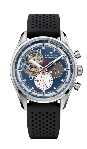 Zenith El Primero Chronomaster Open Stainless Steel / Blue 1969 / Rubber 03.2040.4061/52.R576