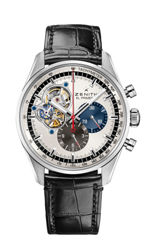 Zenith El Primero Chronomaster Open Stainless Steel / Silver 1969 / Alligator 03.2040.4061/69.C496