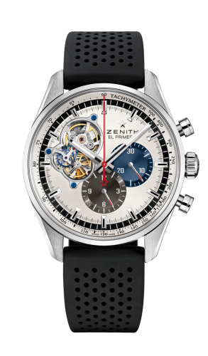 Zenith El Primero Chronomaster Open Stainless Steel / Silver 1969 / Rubber 03.2040.4061/69.R576