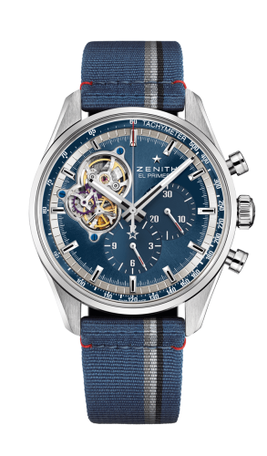 Zenith El Primero Chronomaster Open Stainless Steel / Blue / Fabric 03.20416.4061/51.C802