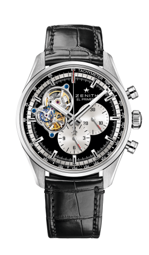 Zenith El Primero Chronomaster Open Stainless Steel / Black / Alligator 03.2042.4061/21.C496