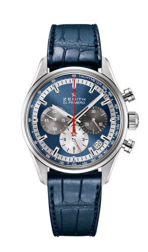 Zenith El Primero Chronomaster 38 Stainless Steel / Blue / Alligator 03.2150.400/53.C700