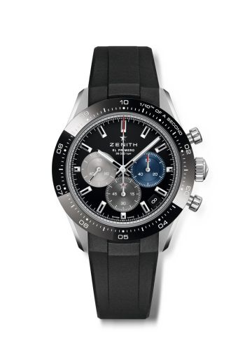 Zenith Chronomaster Sport Stainless Steel / Black / Rubber 03.3100.3600/21.R951