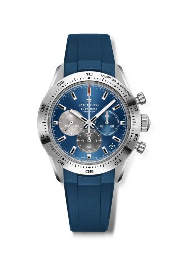 Zenith Chronomaster Sport Stainless Steel / Blue / Rubber 03.3114.3600/51.R950