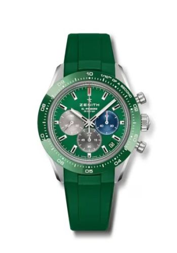Zenith Chronomaster Sport Stainless Steel / Green / Rubber 03.3119.3600/56.R952