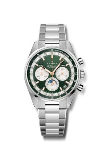 Zenith Chronomaster Original Triple Calendar Stainless Steel / Green / Bracelet / Boutique Edition 03.3400.3610/40.M3200