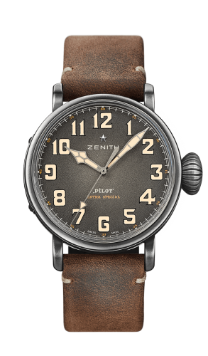 Zenith Pilot Type 20 Ton Up Aged Steel / Slate / Strap 11.2430.679/21.C801