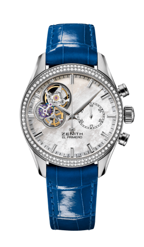 Zenith El Primero Chronomaster Lady 38 Stainless Steel / Diamond / Mother of Pearl / Alligator 16.2150.4062/81.C754