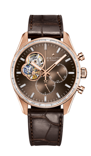 Zenith El Primero Chronomaster Open Rose Gold / Diamond / Brown / Alligator 22.2080.4061/76.C494