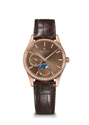Zenith Elite Ultra Thin Lady Moonphase Rose Gold / Brown / Diamond 22.2310.692/75.C709