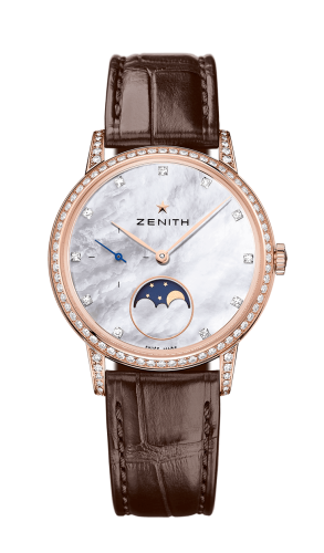 Zenith Elite Lady Moonphase Rose Gold / Mother of Pearl / Alligator 22.2321.692/82.C713