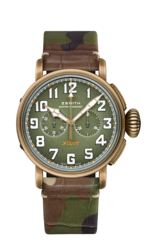 Zenith Pilot Type 20 Chronograph Adventure Bronze / Khaki / Camo Alligator 29.2430.4069/63.C814