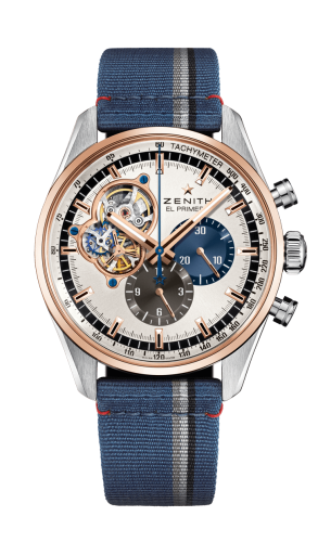 Zenith El Primero Chronomaster Open Stainless Steel / Rose Gold / Silver 1969 / Fabric 51.2080.4061/69.C802