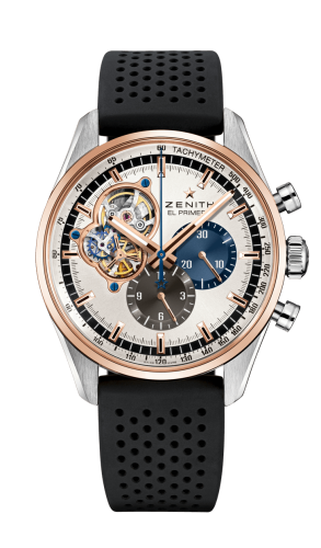 Zenith El Primero Chronomaster Open Stainless Steel / Rose Gold / Silver 1969 / Rubber 51.2080.4061/69.R576