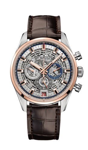 Zenith El Primero Chronomaster Full Open 42 Stainless Steel / Rose Gold / Strap / Alligator 51.2081.400/78.C810