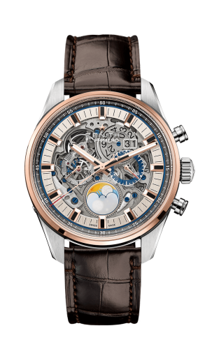 Zenith El Primero Chronomaster Grande Date Full Open Stainless Steel / Pink Gold / Alligator 51.2530.4047/78.C810